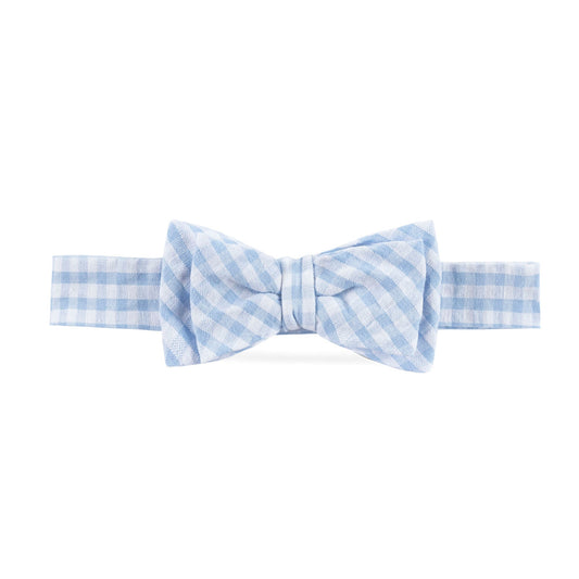 Organic Cotton Blue & White Seersucker Bow Tie