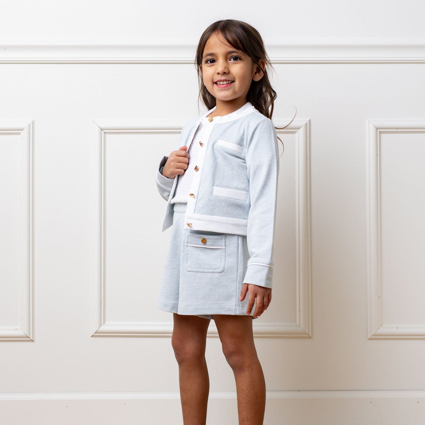 Organic Cotton Blue French Terry Pull-On Short