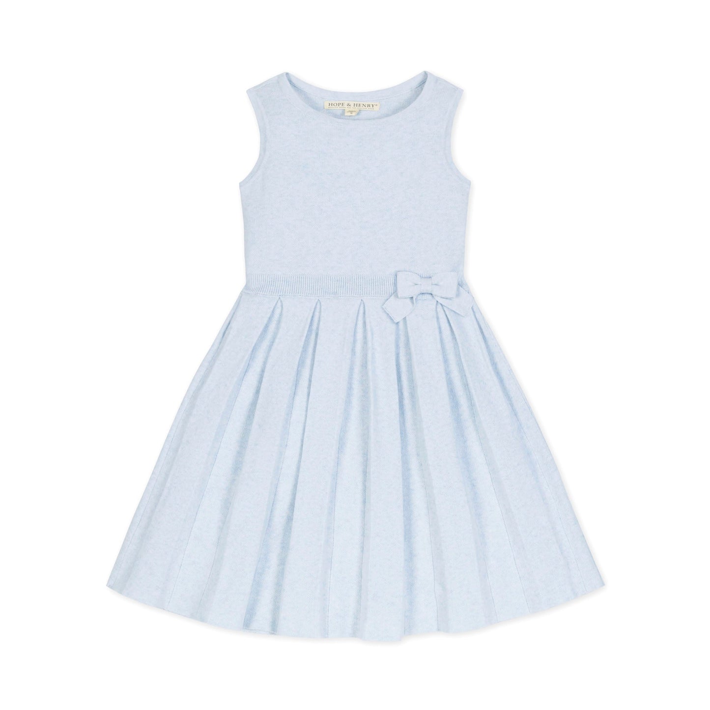Organic Cotton Blue Pleated Sweater Dress