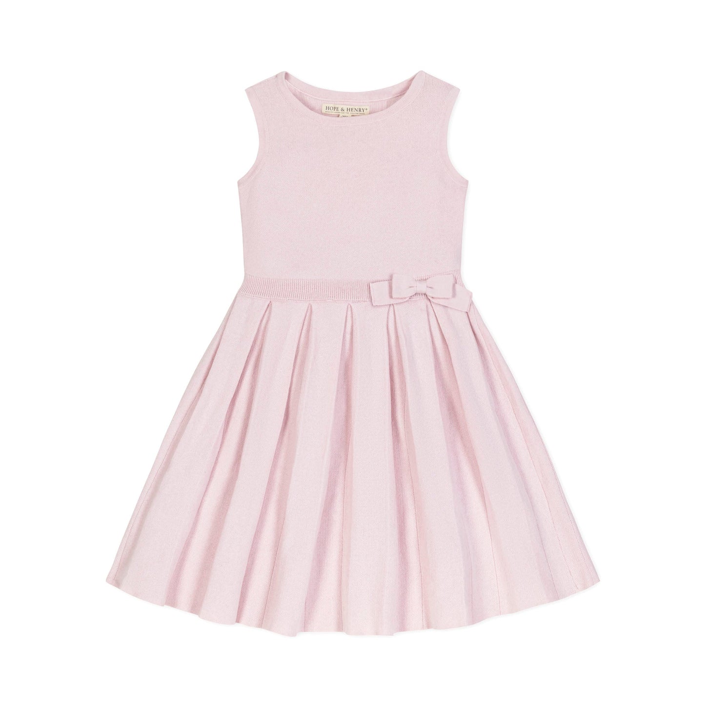 Organic Cotton Pink Pleated Sweater Dress