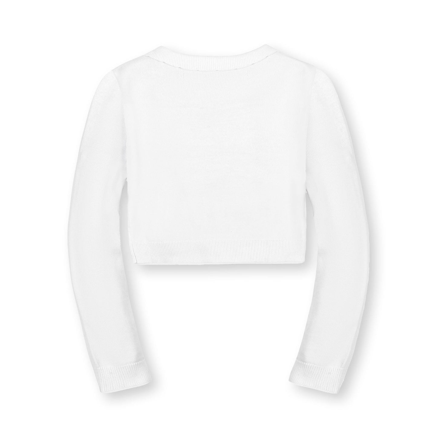 Organic Cotton White Scallop Edge Cardigan