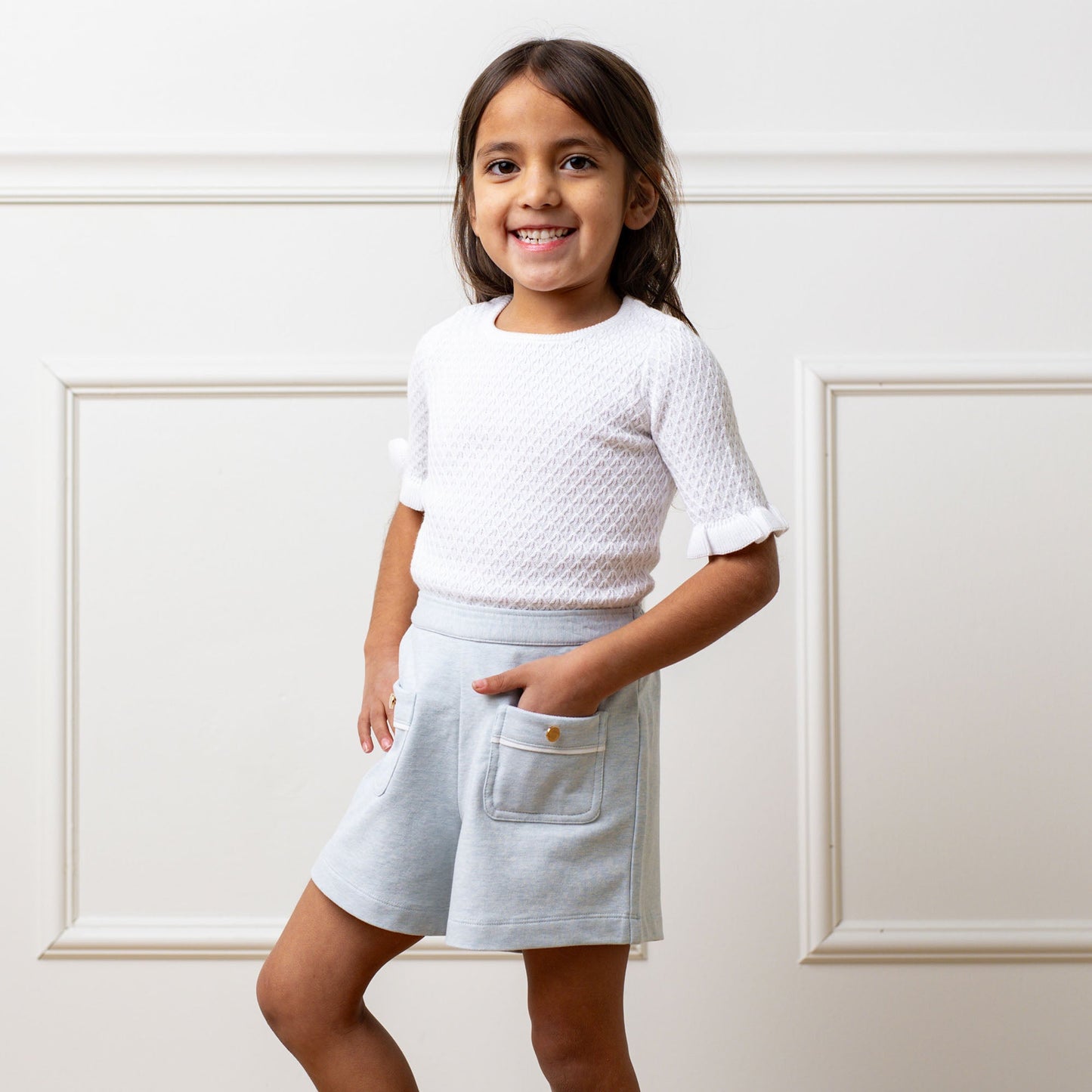 Organic Cotton Blue French Terry Pull-On Short