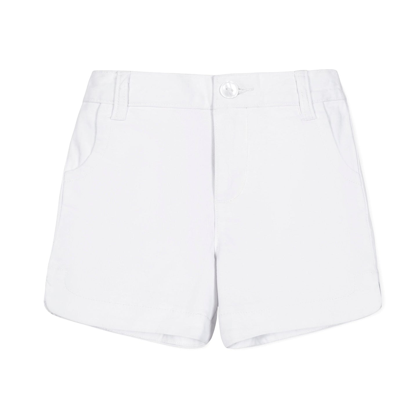 Organic Cotton White Stretch Chino Short