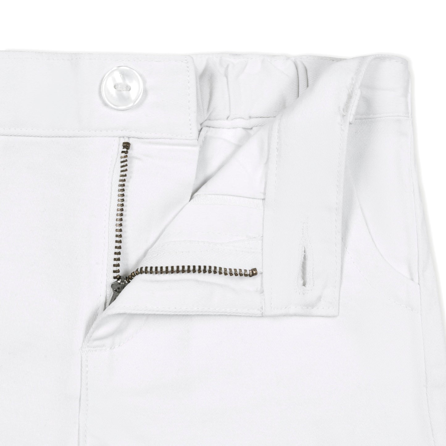 Organic Cotton White Stretch Chino Short