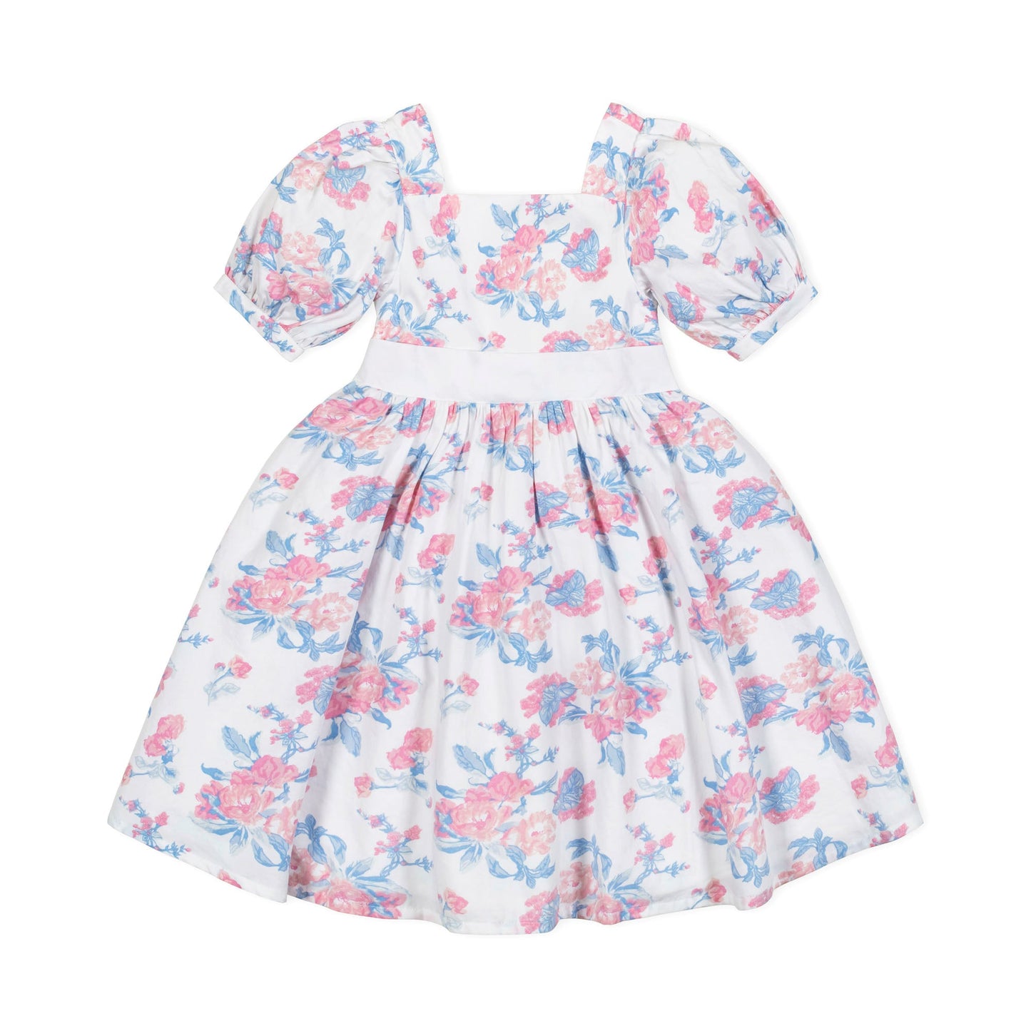 Organic Cotton Floral Puff Sleeve Party Dress