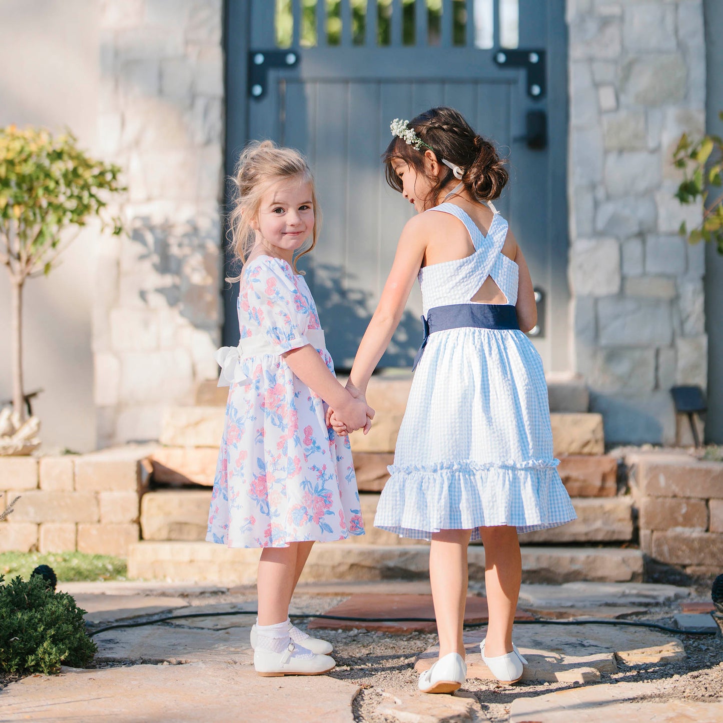 Organic Cotton Floral Puff Sleeve Party Dress