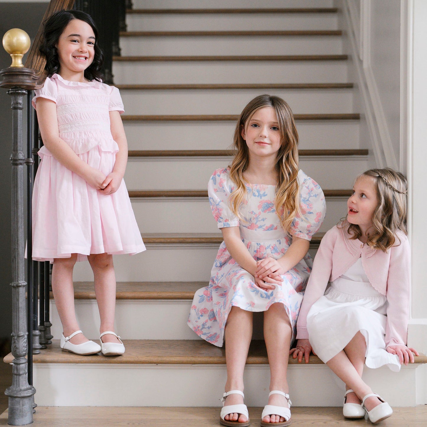 Organic Cotton Floral Puff Sleeve Party Dress