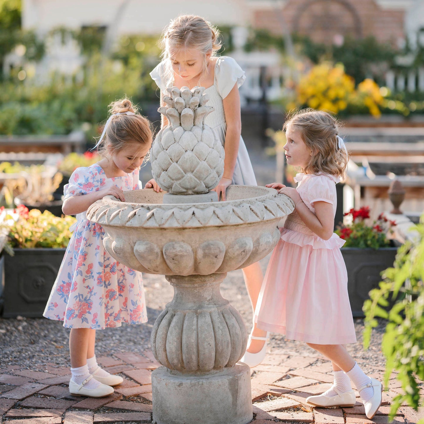 Organic Cotton Floral Puff Sleeve Party Dress