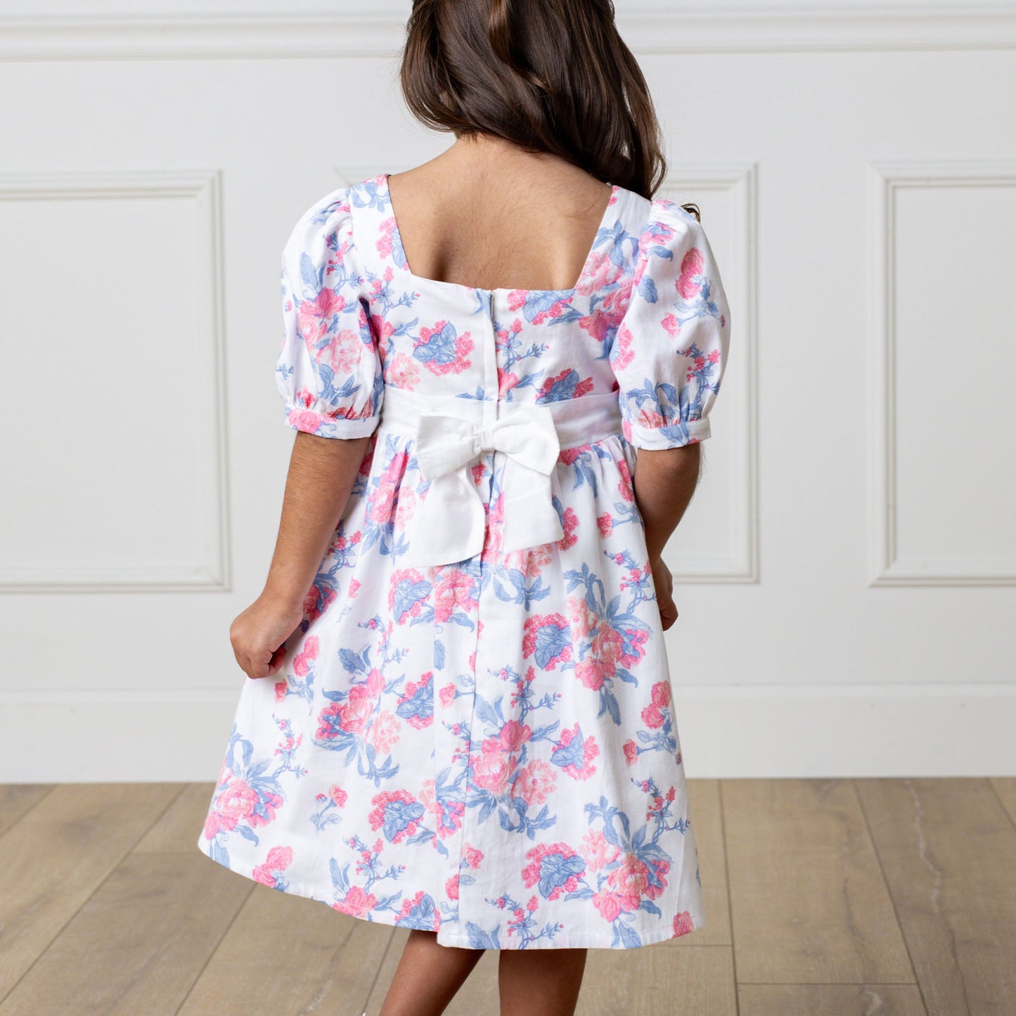 Organic Cotton Floral Puff Sleeve Party Dress