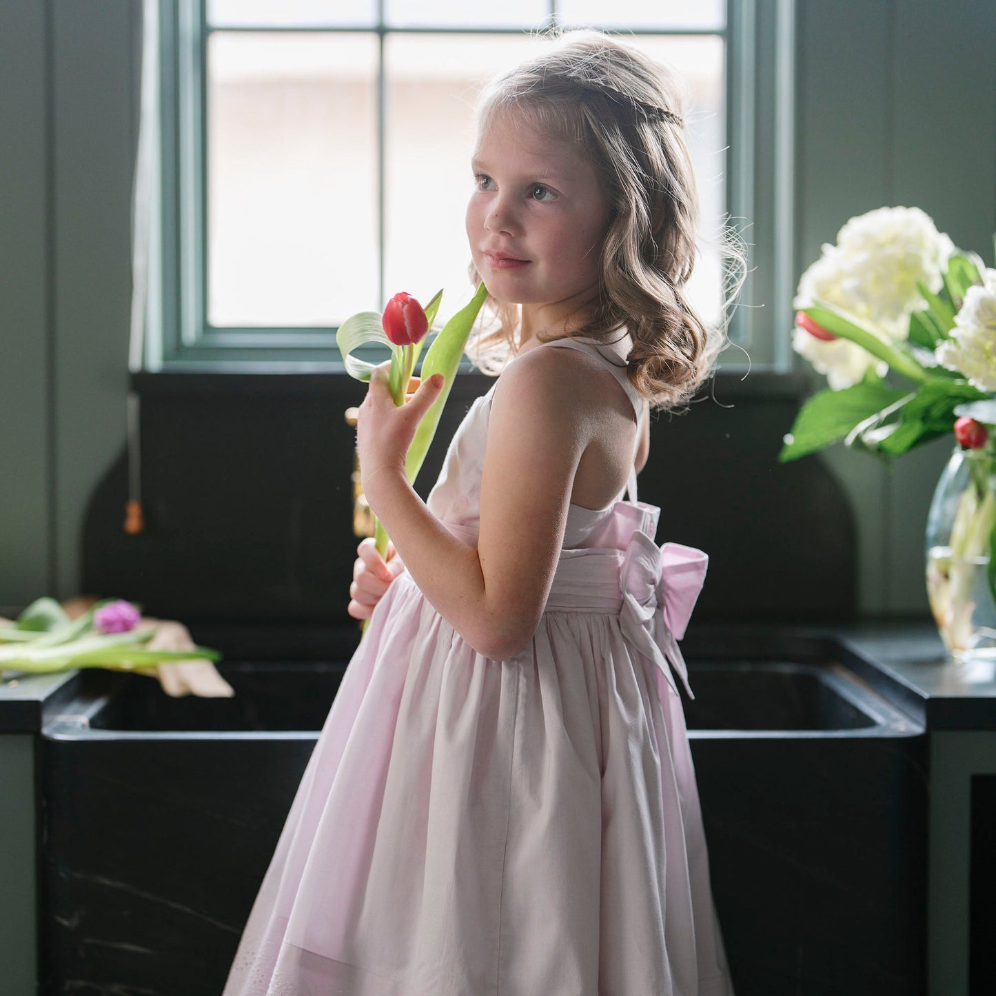 Organic Cotton Pink Embroidered Special Sundress
