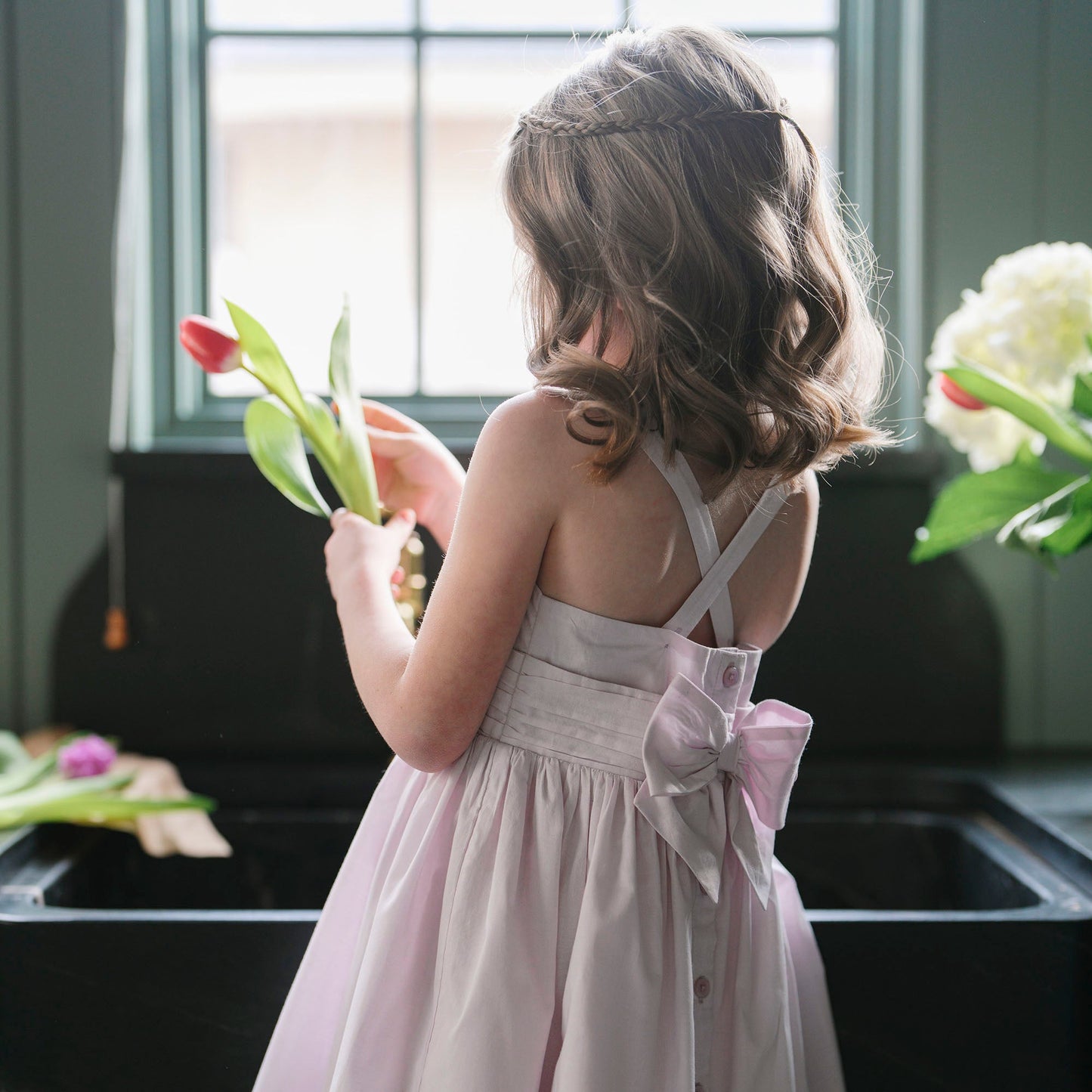 Organic Cotton Pink Embroidered Special Sundress