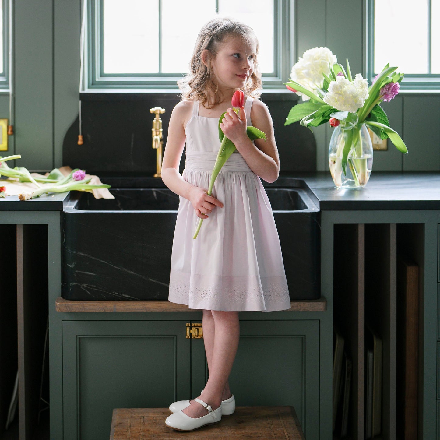 Organic Cotton Pink Embroidered Special Sundress