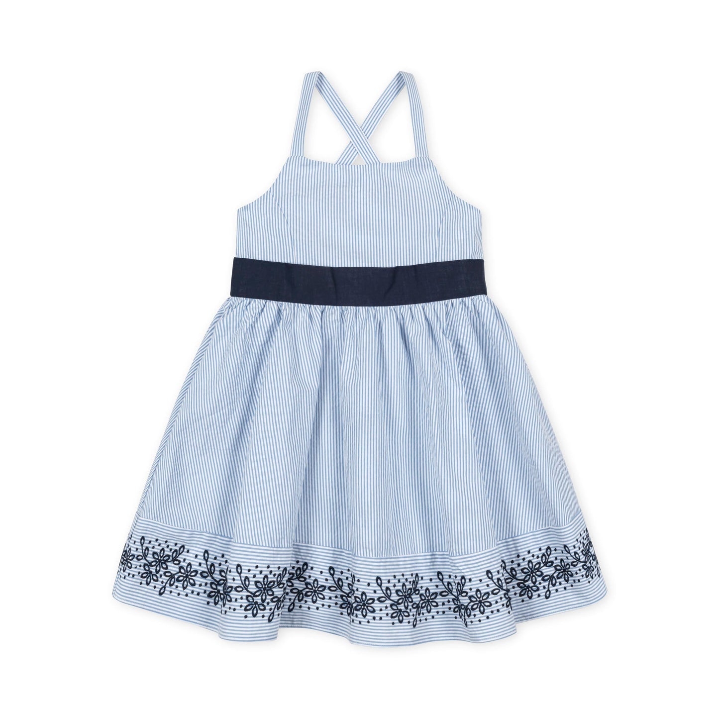 Organic Cotton Blue Embroidered Special Sundress