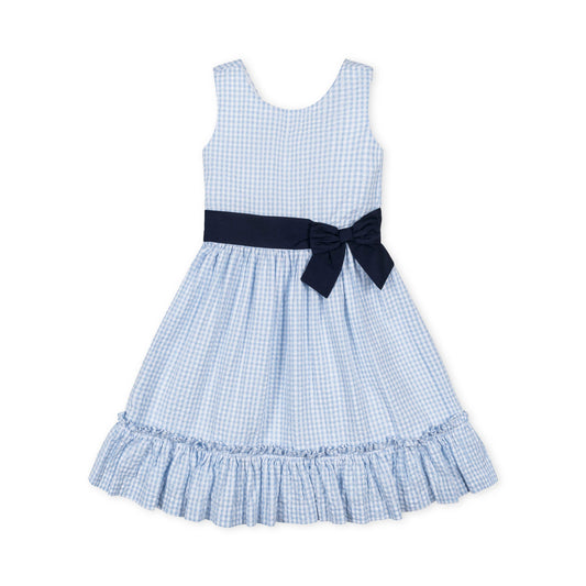 Organic Cotton Blue Cross Back Party Dress