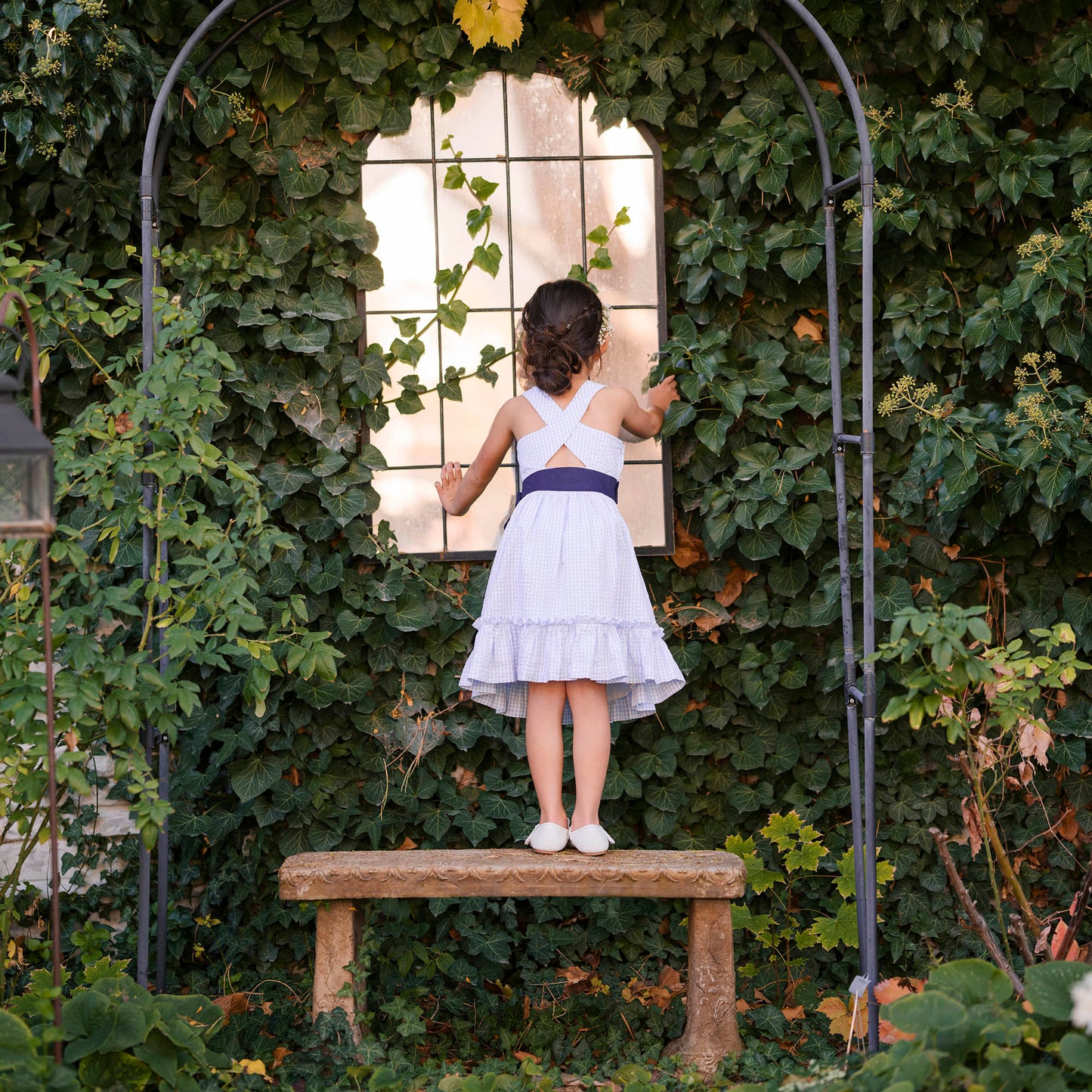 Organic Cotton Blue Cross Back Party Dress