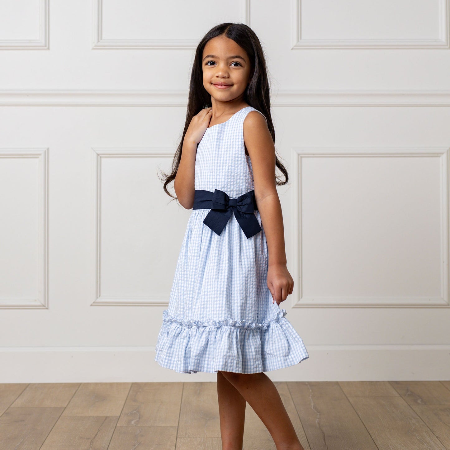 Organic Cotton Blue Cross Back Party Dress