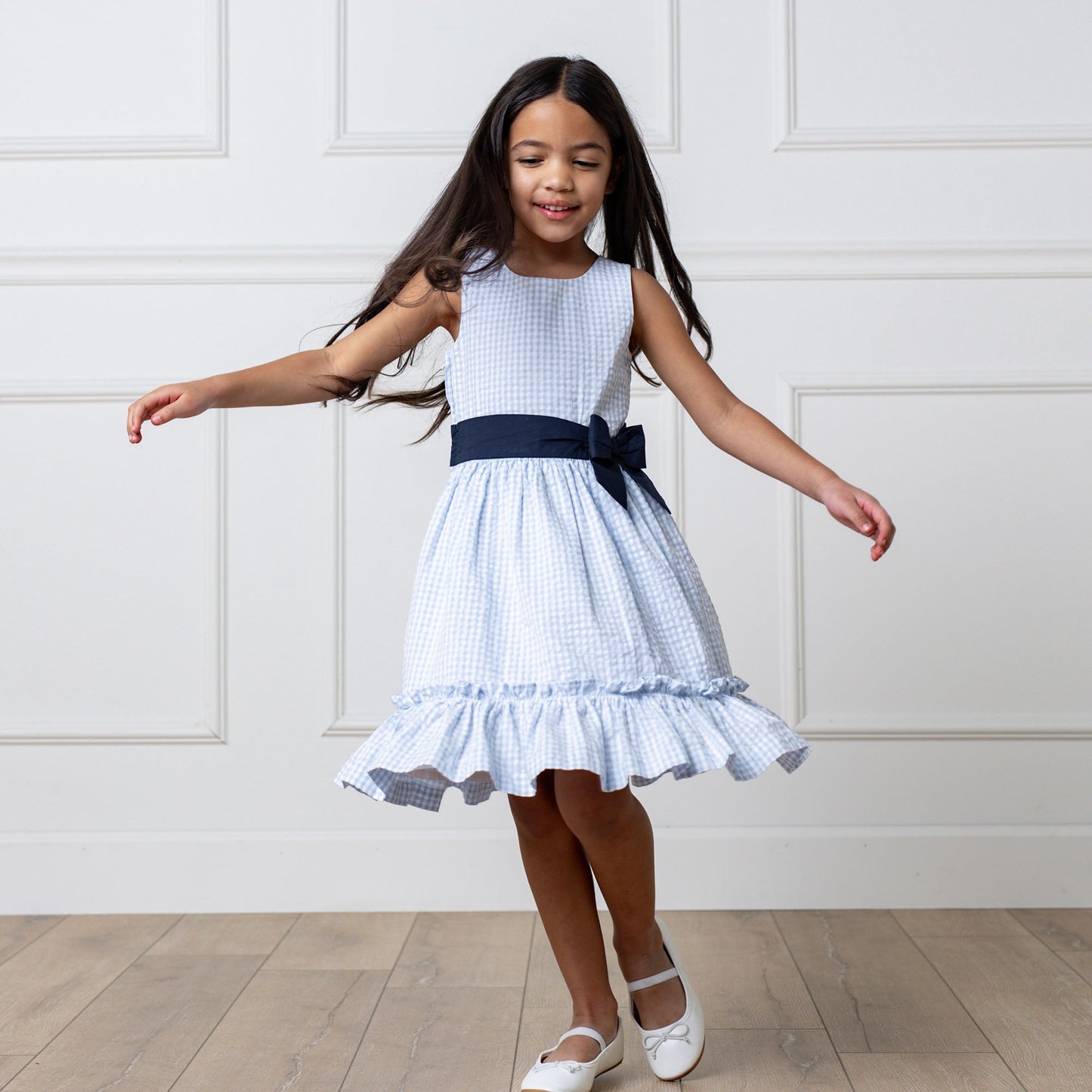 Organic Cotton Blue Cross Back Party Dress