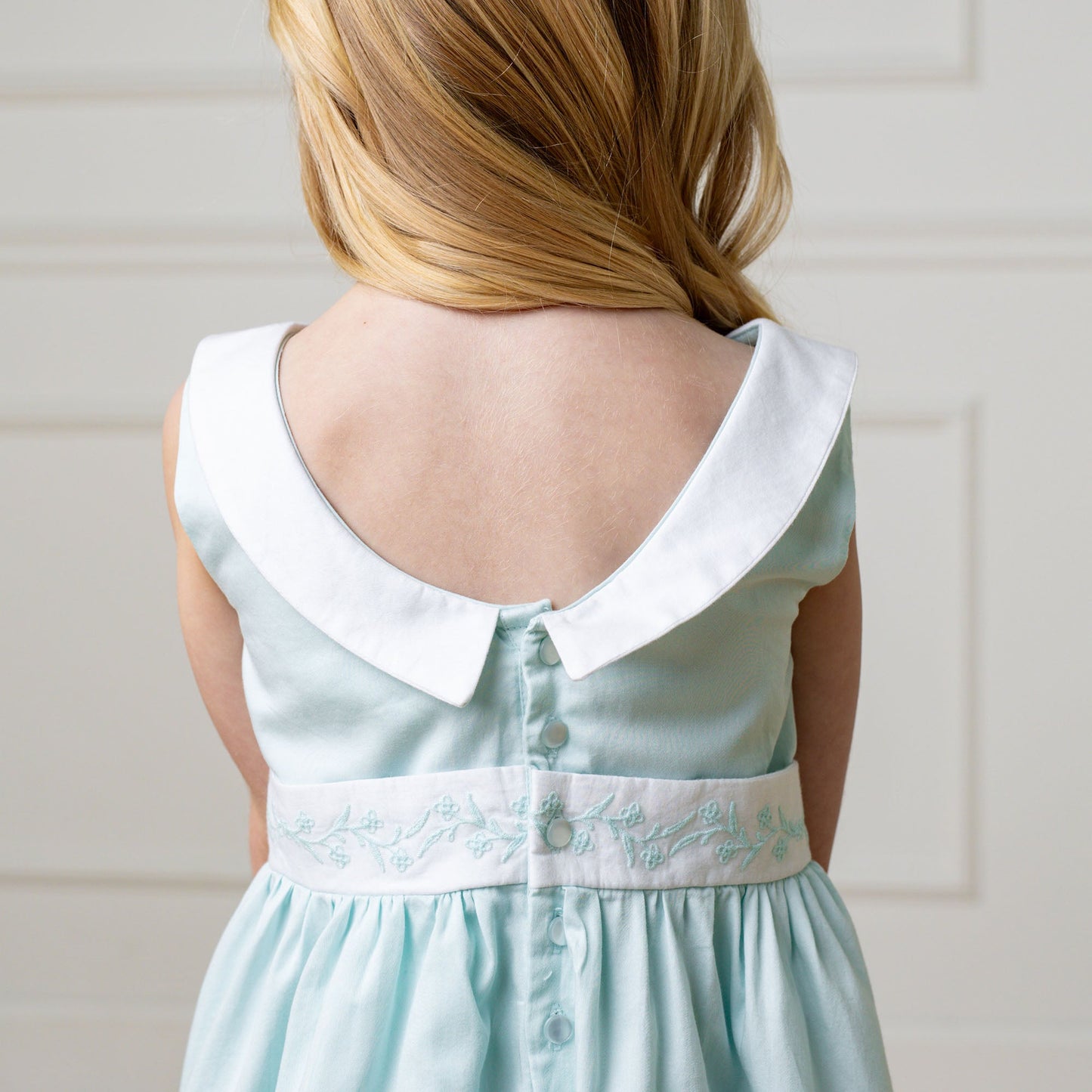 Organic Cotton Blue & White Sateen Party Dress