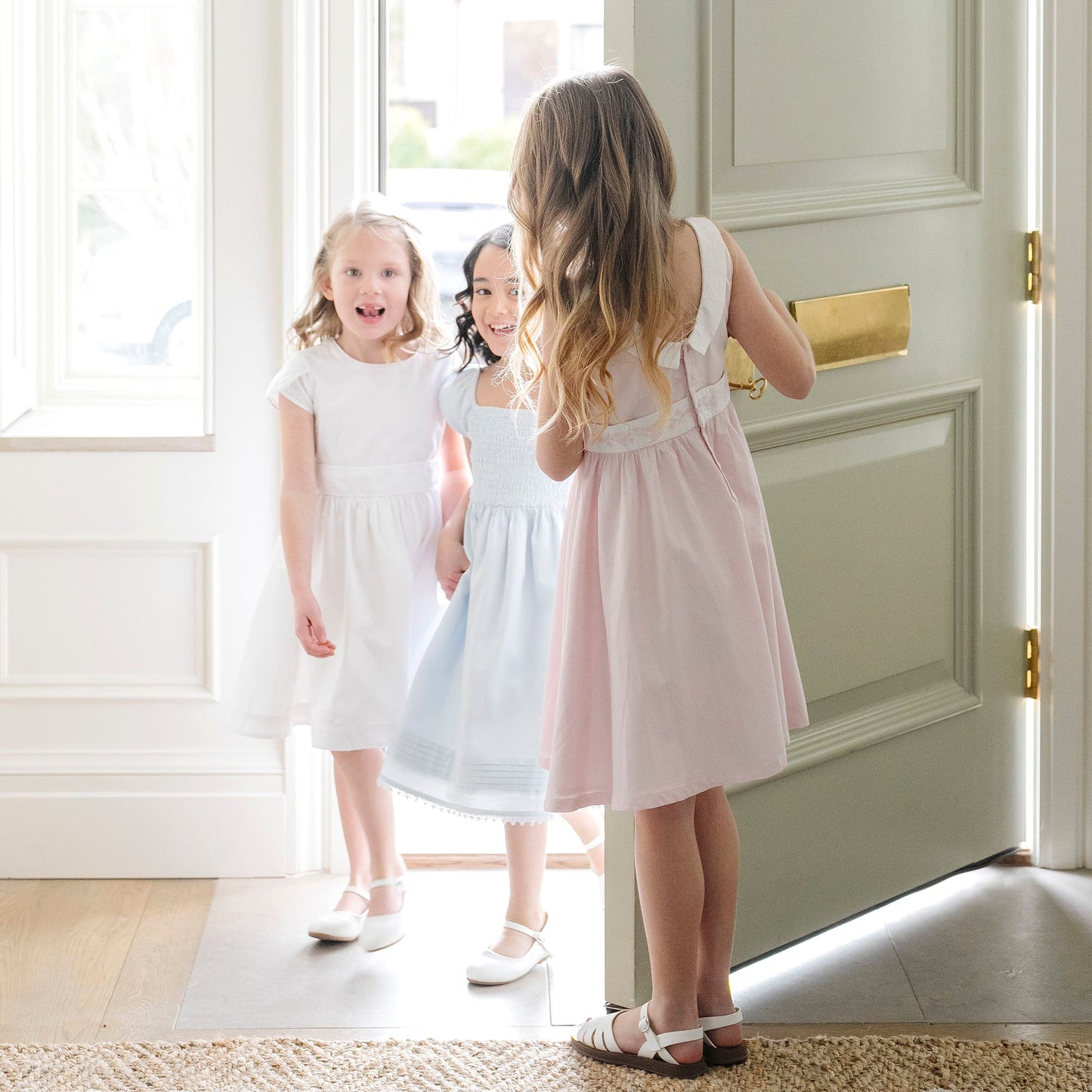 Organic Cotton Pink/White Sateen Party Dress