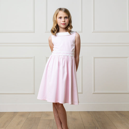 Organic Cotton Pink/White Sateen Party Dress