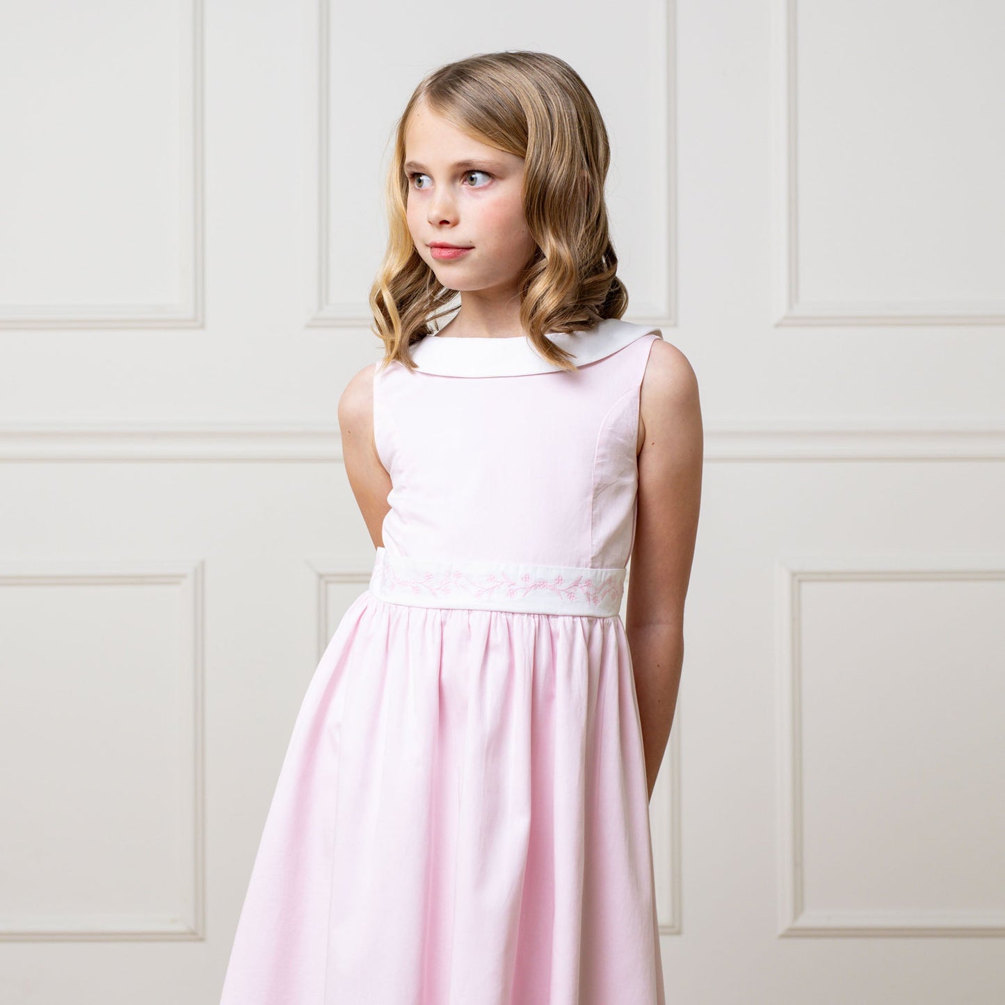 Organic Cotton Pink/White Sateen Party Dress