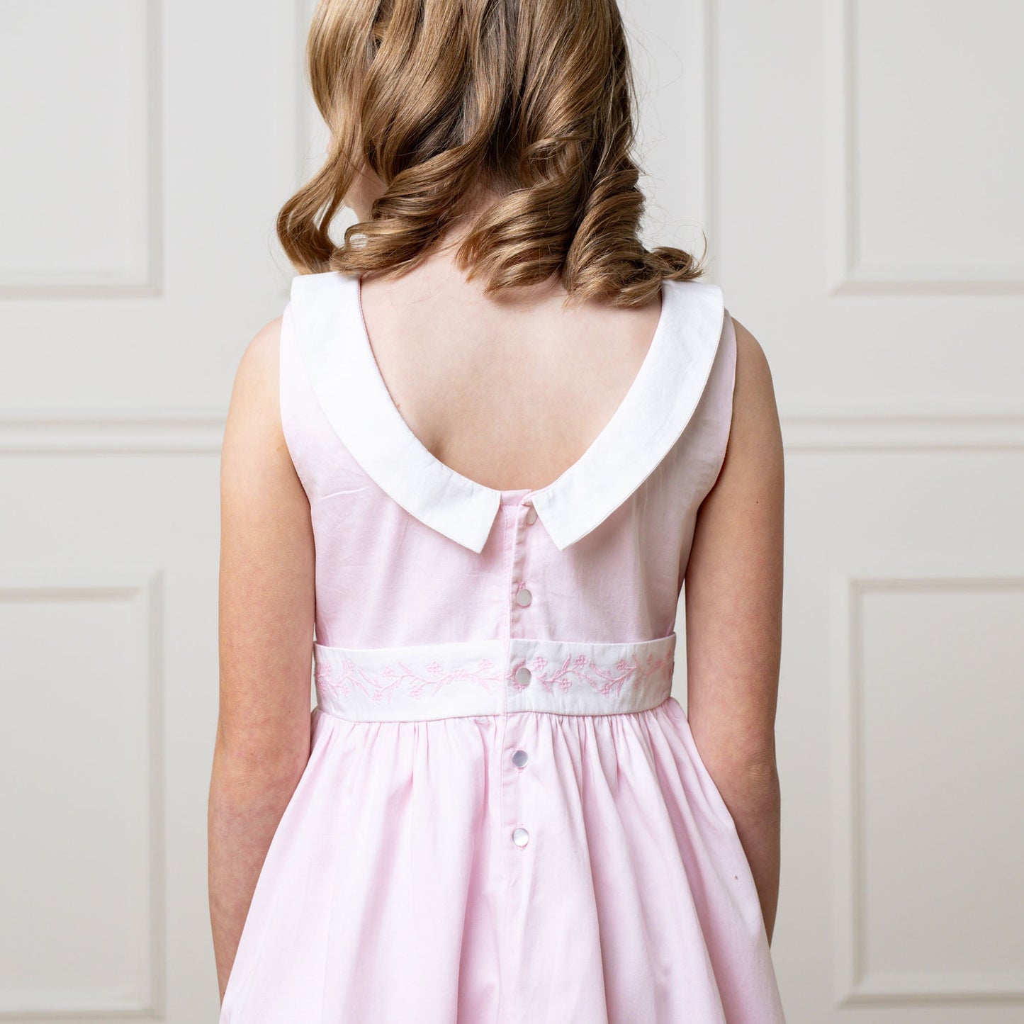 Organic Cotton Pink/White Sateen Party Dress