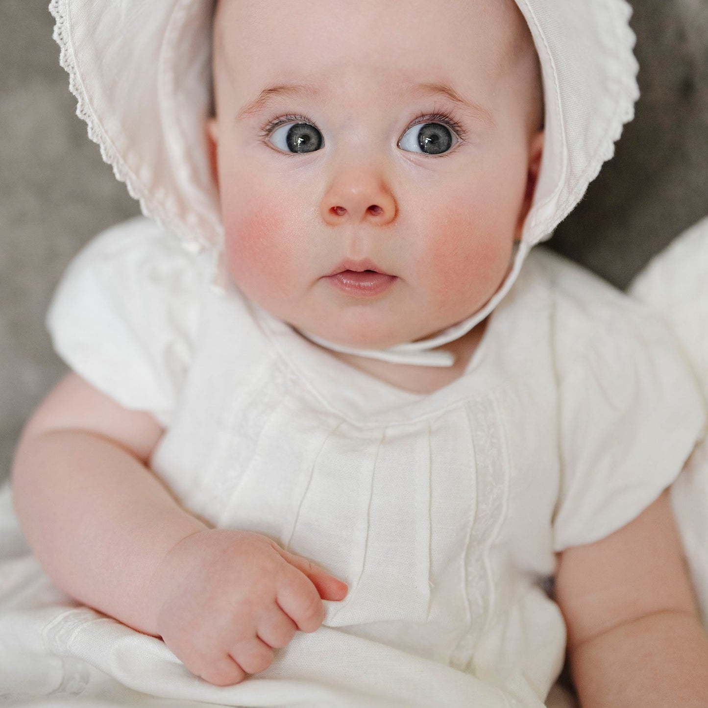 Special Occasion Organic Linen Cotton White Pintuck Dress