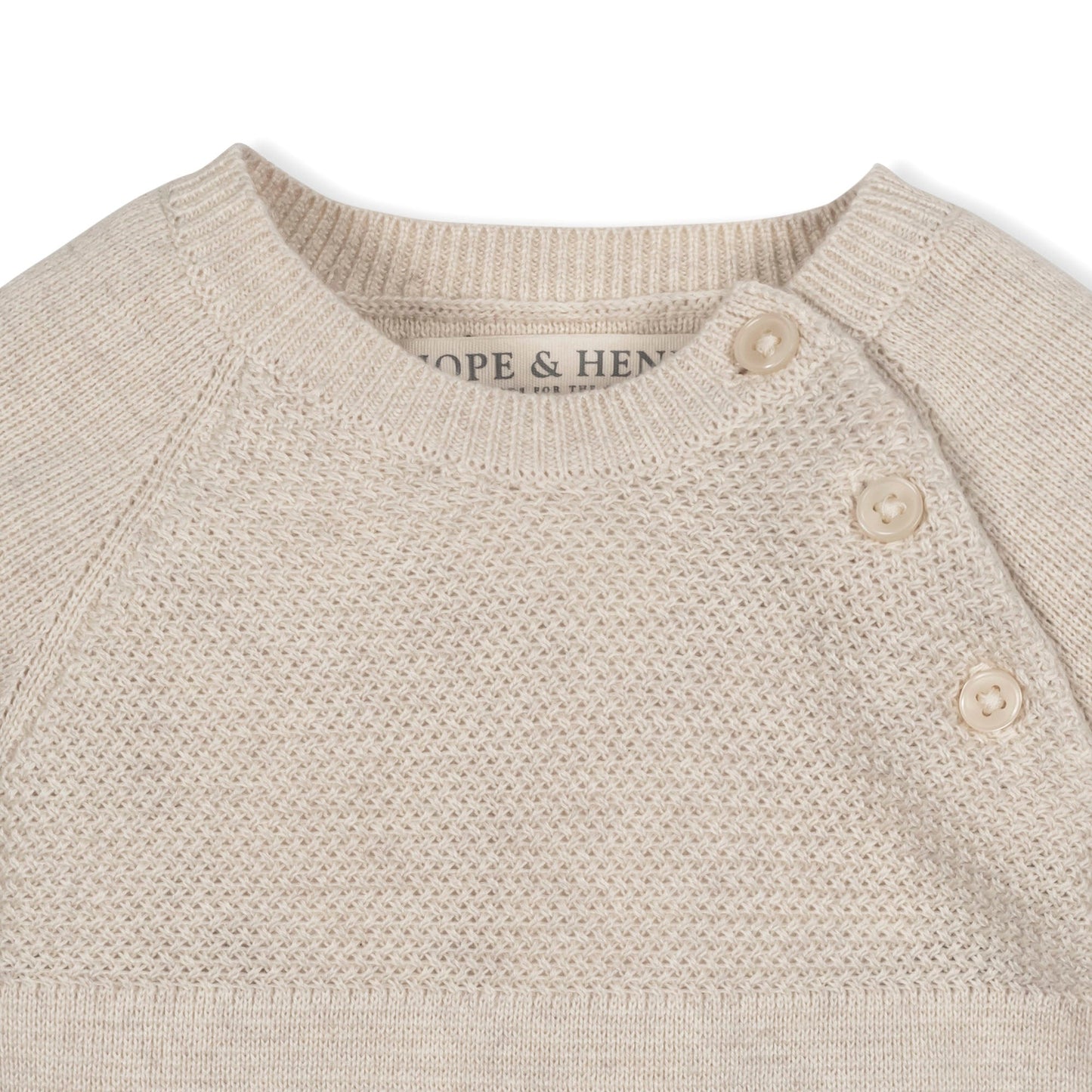 Organic Cotton Neutral Beige Footed Sweater Romper