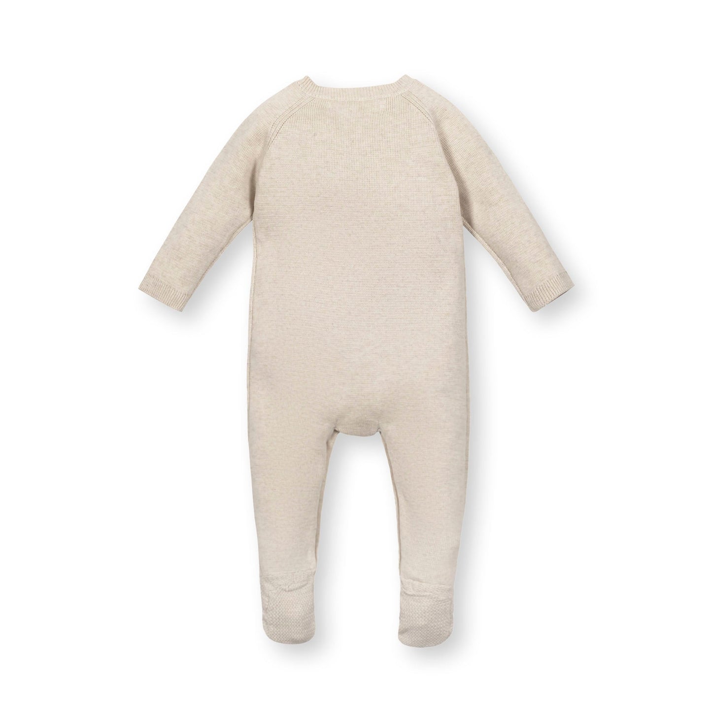 Organic Cotton Neutral Beige Footed Sweater Romper