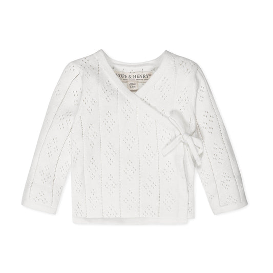 Organic Cotton White Knit Pointelle Sweater and Legging Set