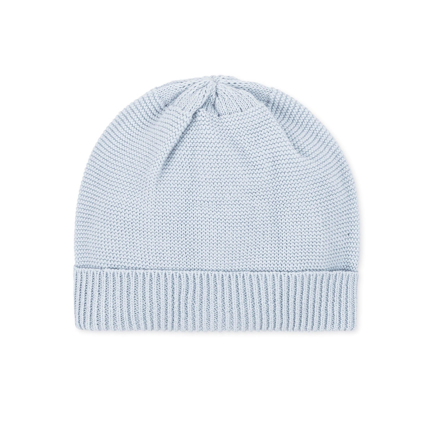 Organic Cotton Blue Knit Sweater Beanie and Bootie Set
