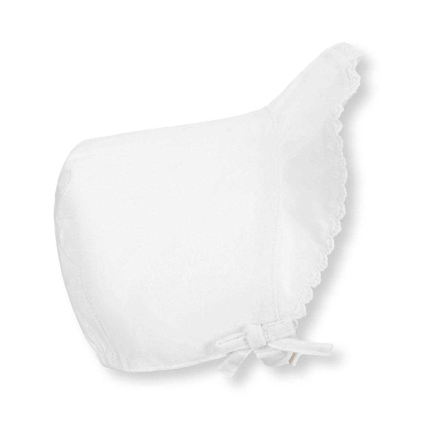 white Brimmed Linen Baby Bonnet
