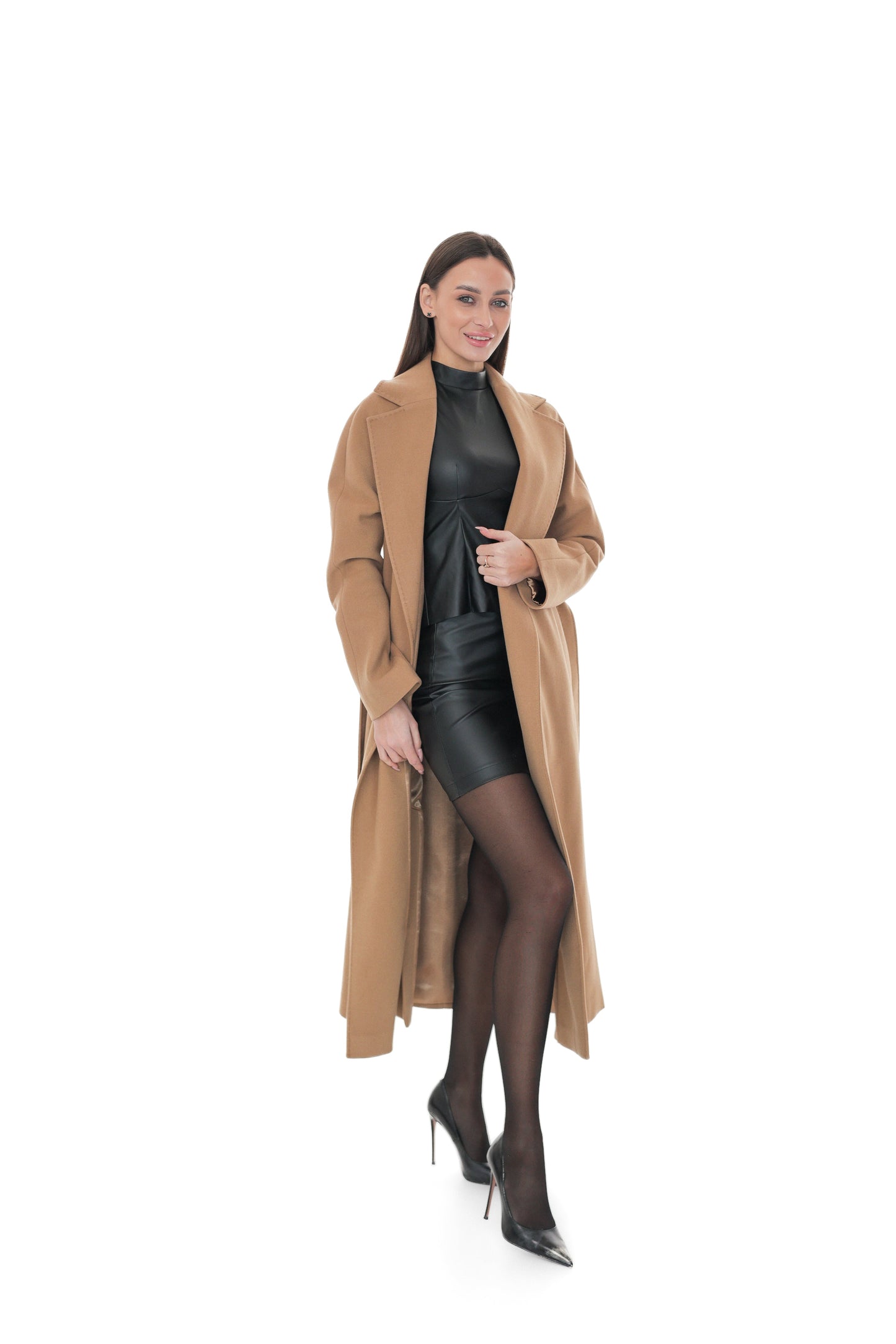 Cambridge Comfort Classic Wraparound Wool Blend Overcoat in Light Camel