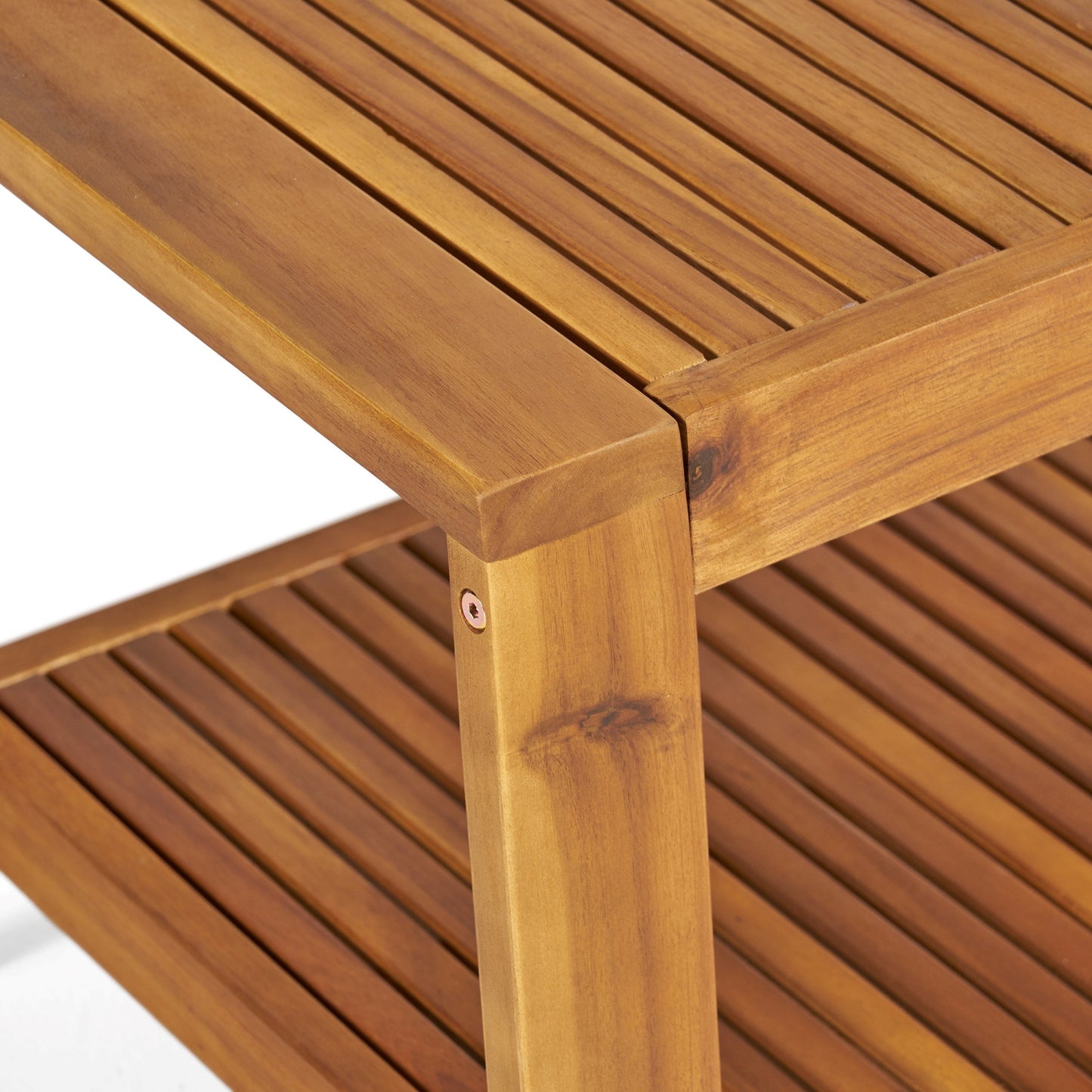 Outdoor Patio Set Modern Teak Acacia Wood with Beige Cushions