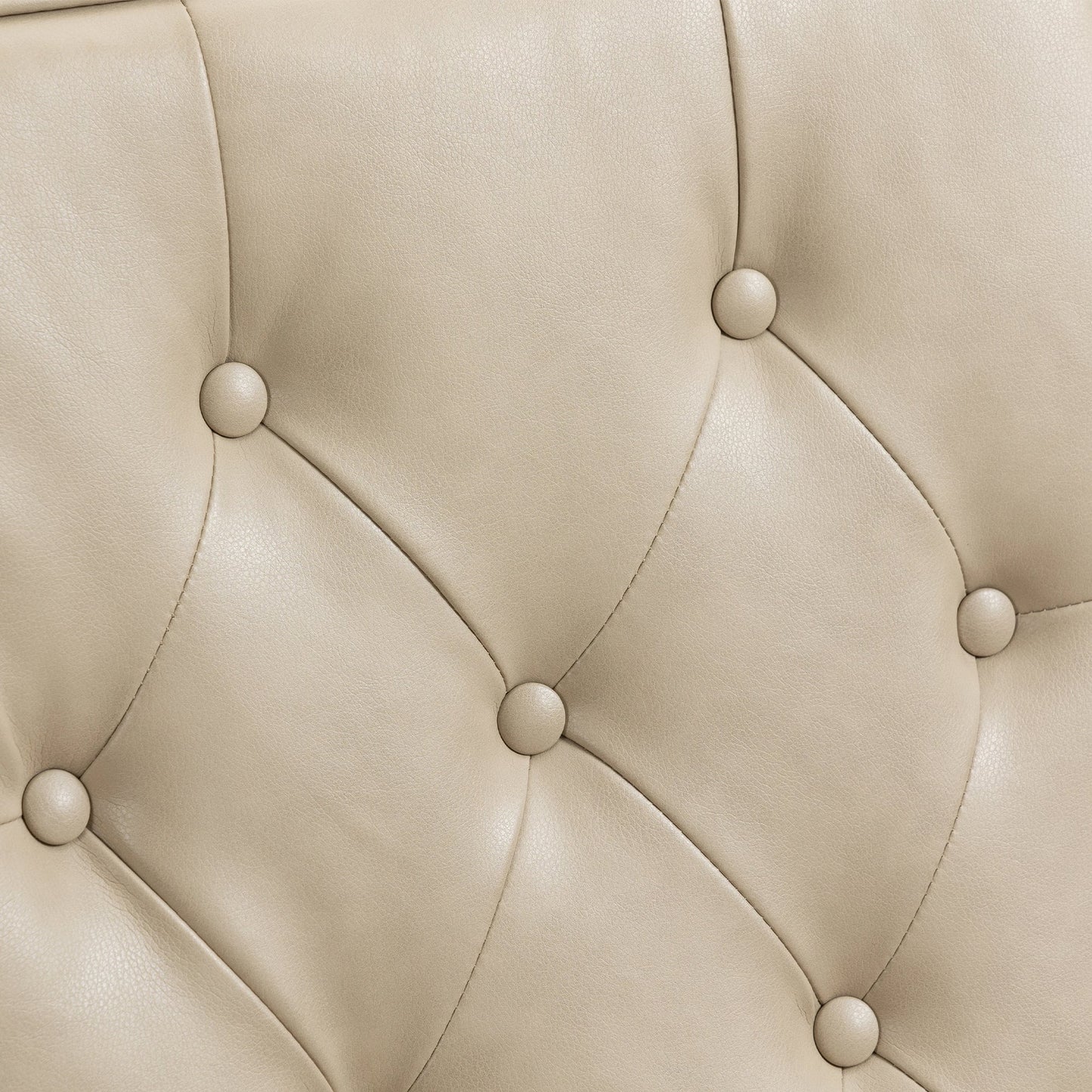 Accent Lounge Chair PU Leather Camel Rubber Wood Legs Sinuous Springs 250 LB