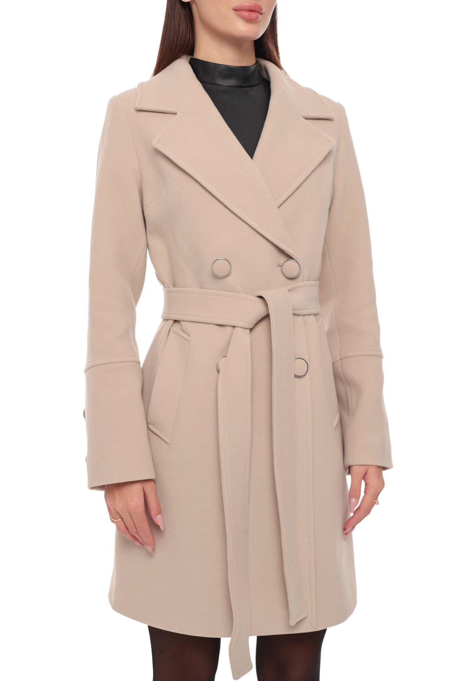 Zuri Cashmere Blend Overcoat in Nude