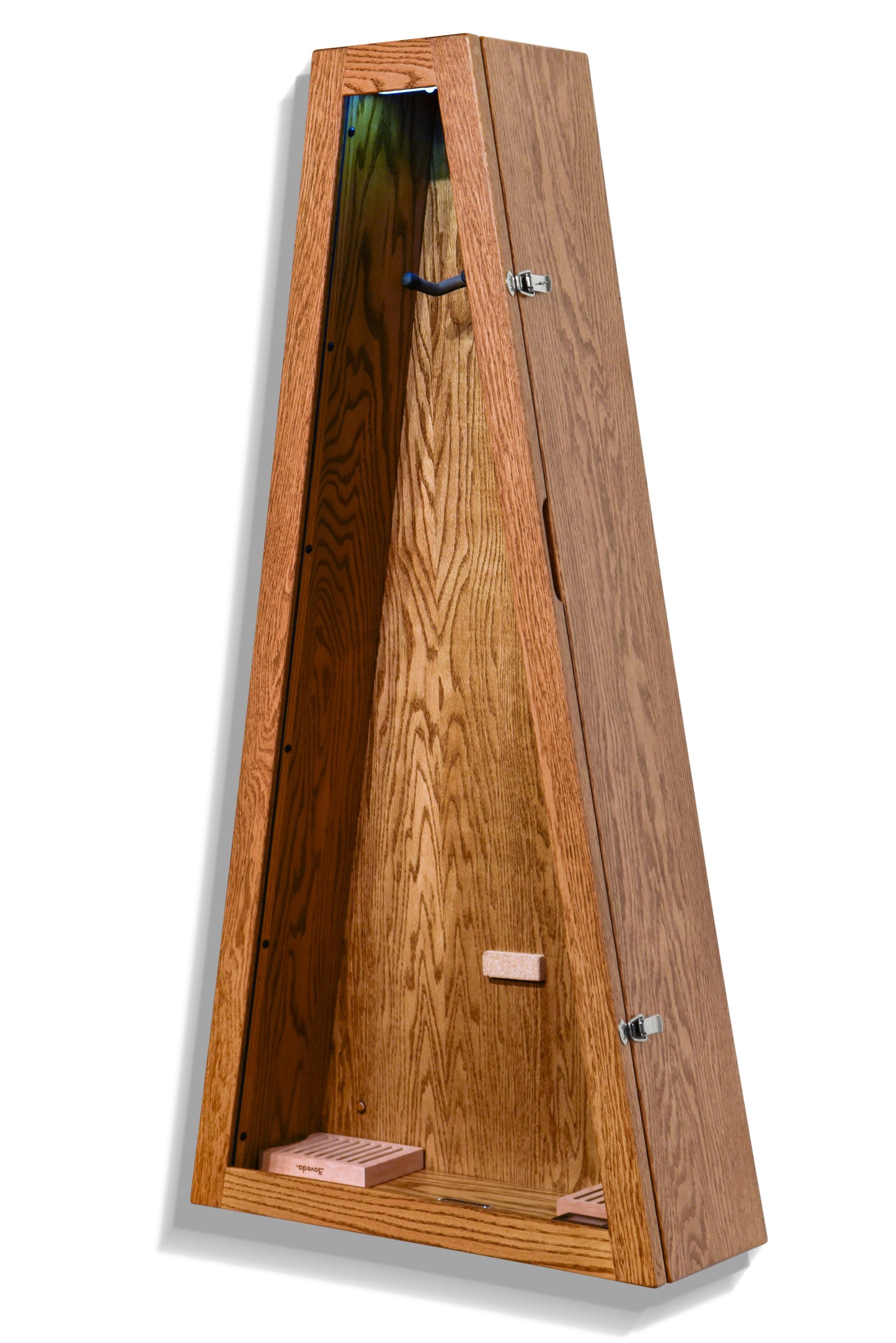 ClimaCase Triangle Humidor - Red Oak with Golden Oak Stain