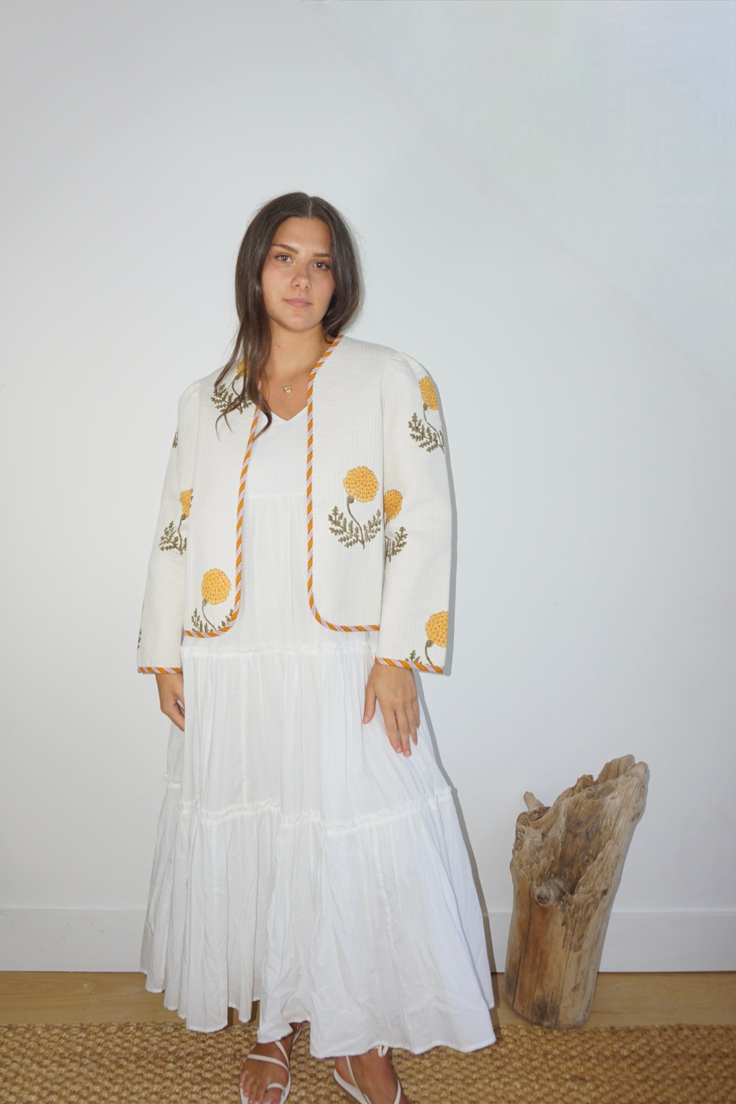 Shylah Quilted Jacket in Marigold