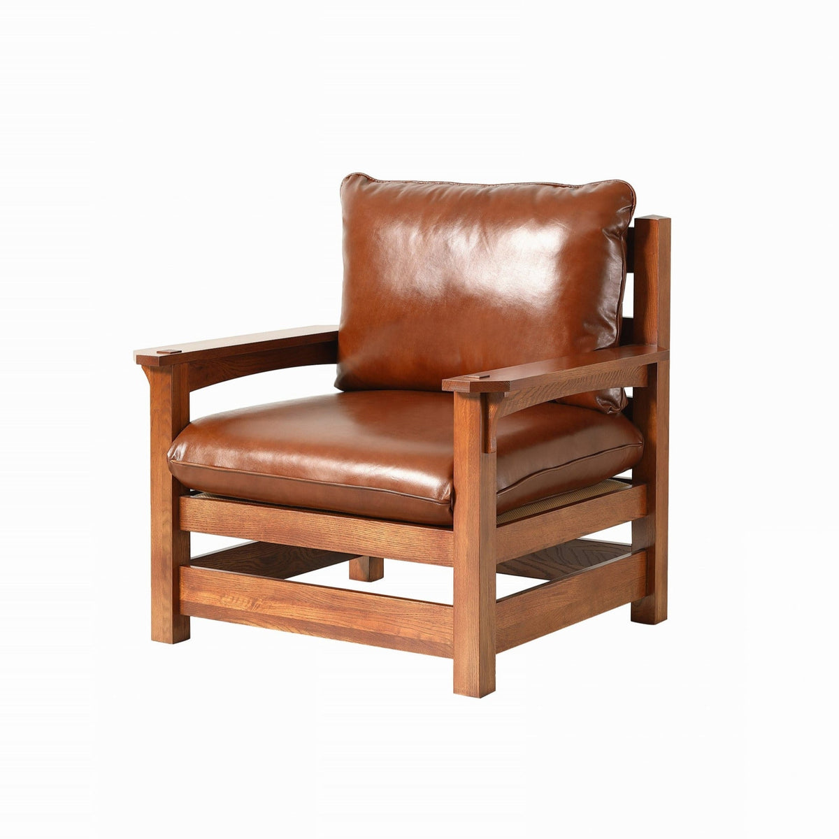 The Russet Mission Oak & Leather Armchair