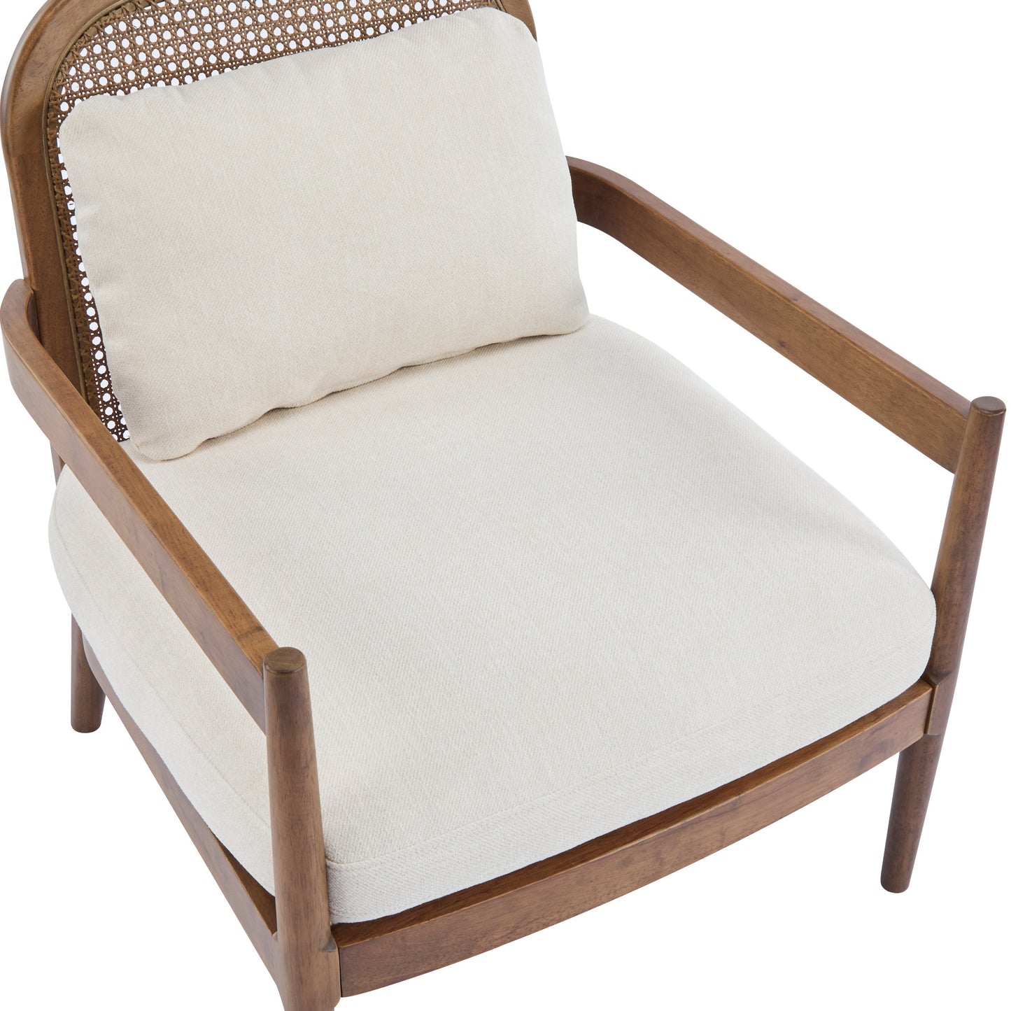 Elliston Rattan Backrest Solid Wood Accent Chair with Cushions - Set of 2