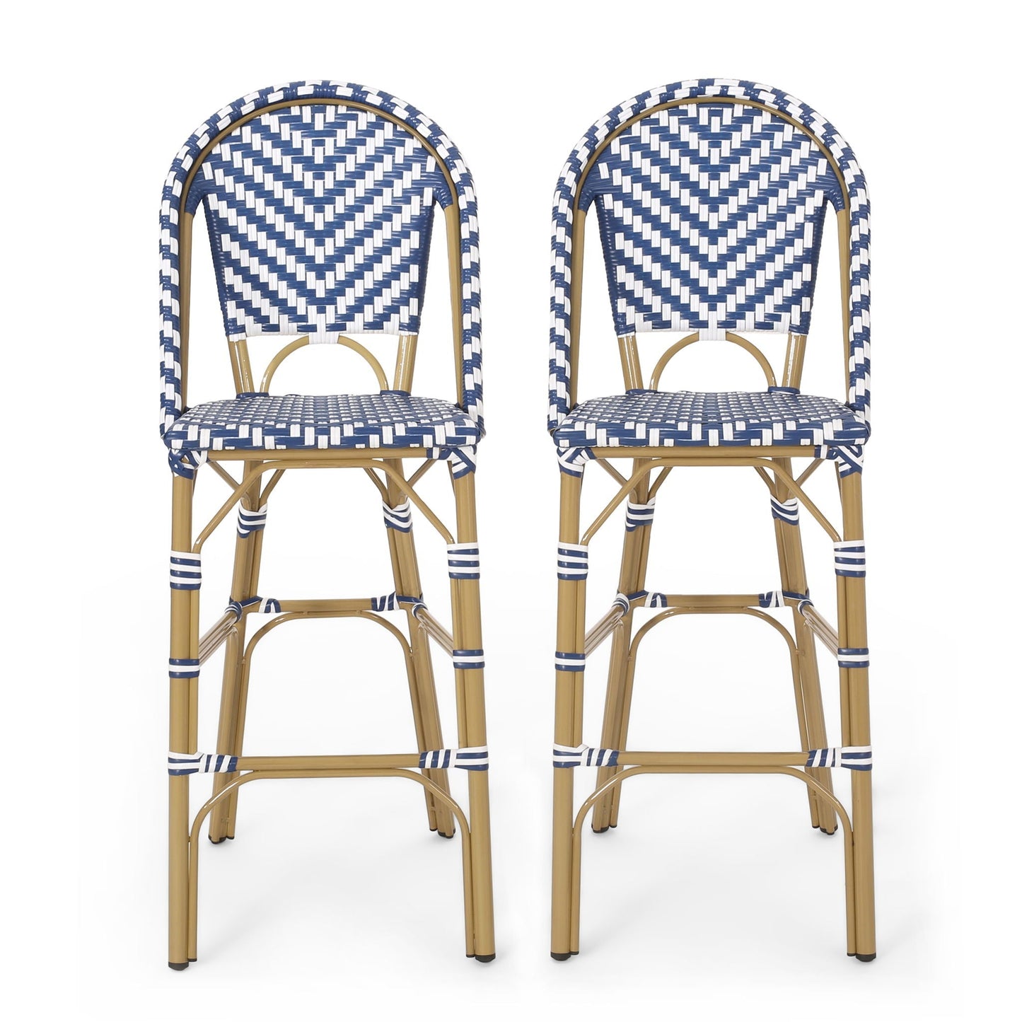 The Harbor House Café Rattan Outdoor Bar Stool Set of 2