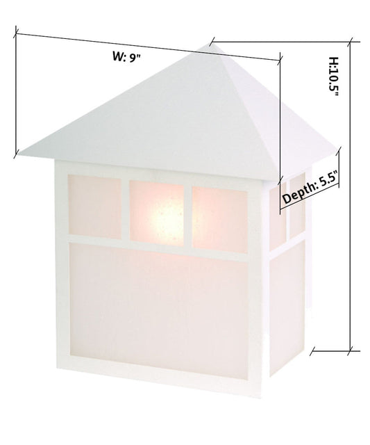 11"H Artisan 1-Light Textured White Pocket Outdoor Wall Light