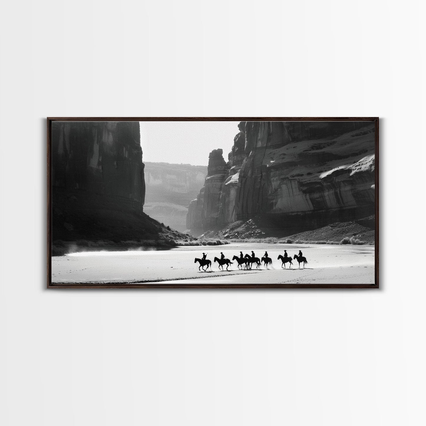 Horse Riders in Monument Valley, Stunning Framed Canvas Print for Living Room Wall Art, Bedroom Decor, Home Decor