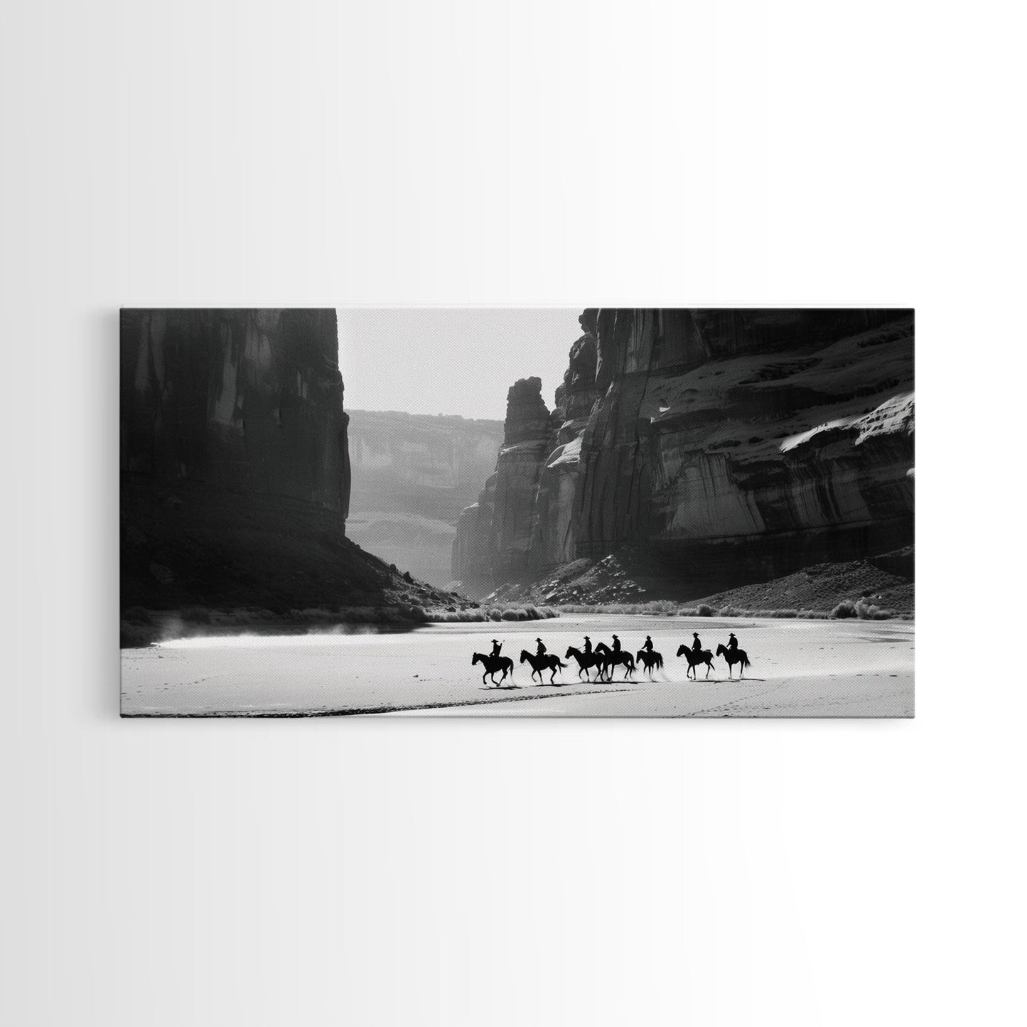 Horse Riders in Monument Valley, Stunning Framed Canvas Print for Living Room Wall Art, Bedroom Decor, Home Decor