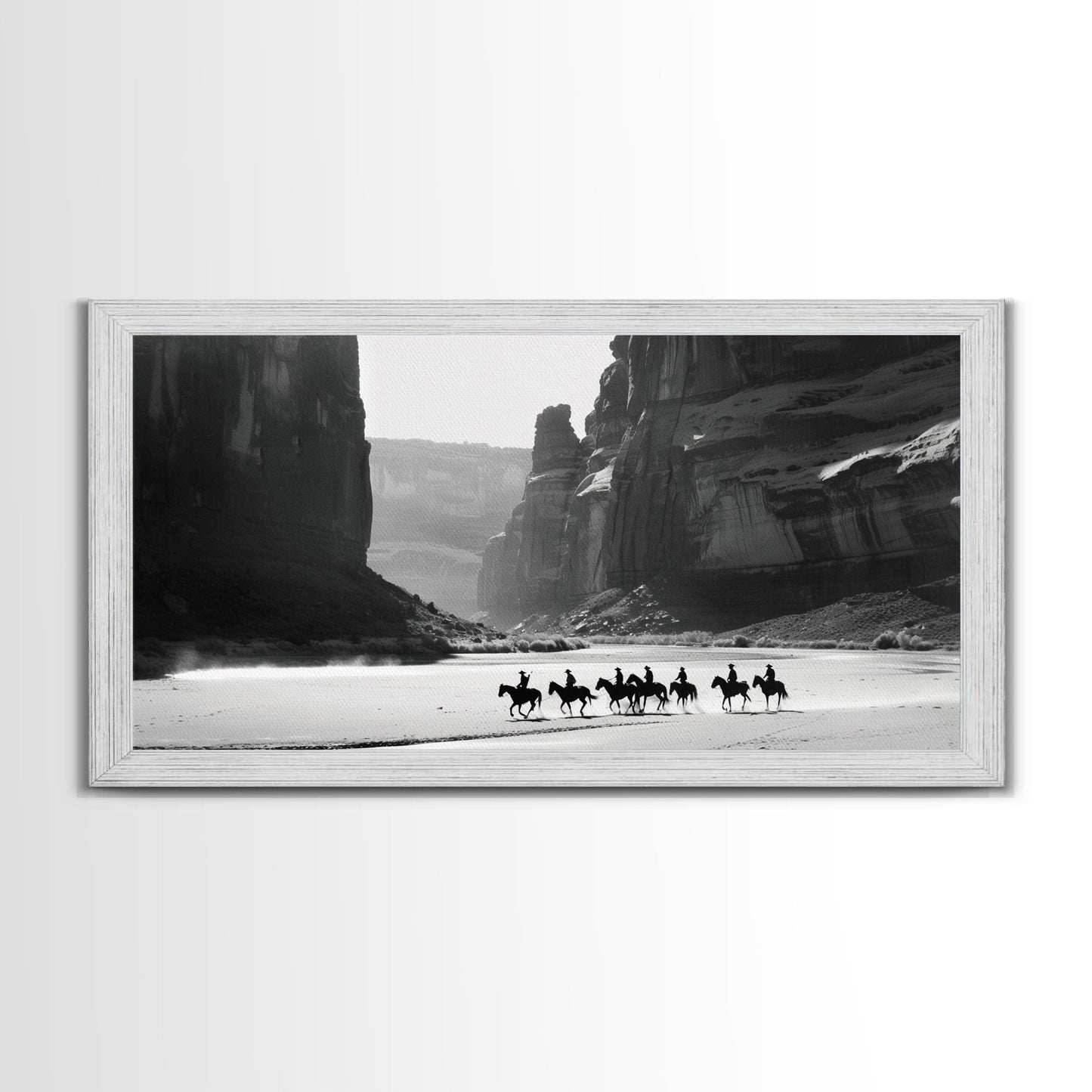 Horse Riders in Monument Valley, Stunning Framed Canvas Print for Living Room Wall Art, Bedroom Decor, Home Decor