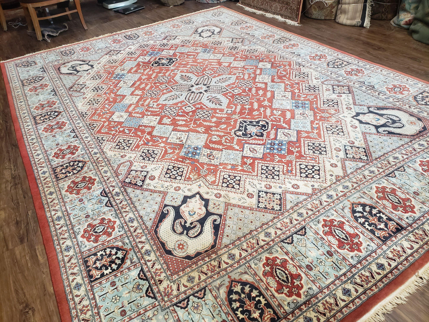 8 x11 Top Quality Veg Dye Turkish Carpet Decorative Handmade Geometric Area Rug