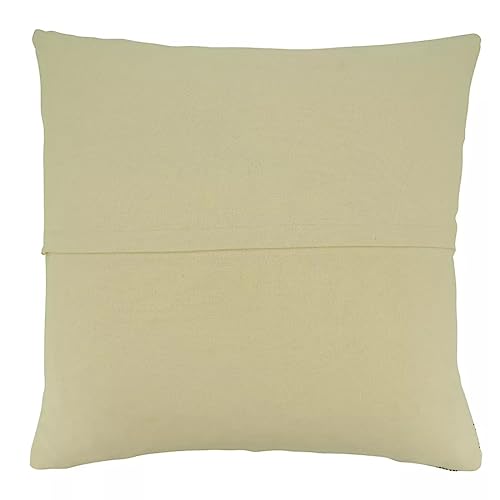 A square throw pillow in a light cream or off-white fabric, shown against a plain white background.