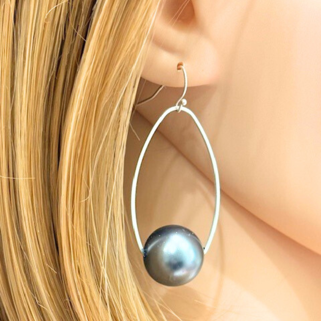 Grey Bubble Pearl Inset On Matte Silver Frames