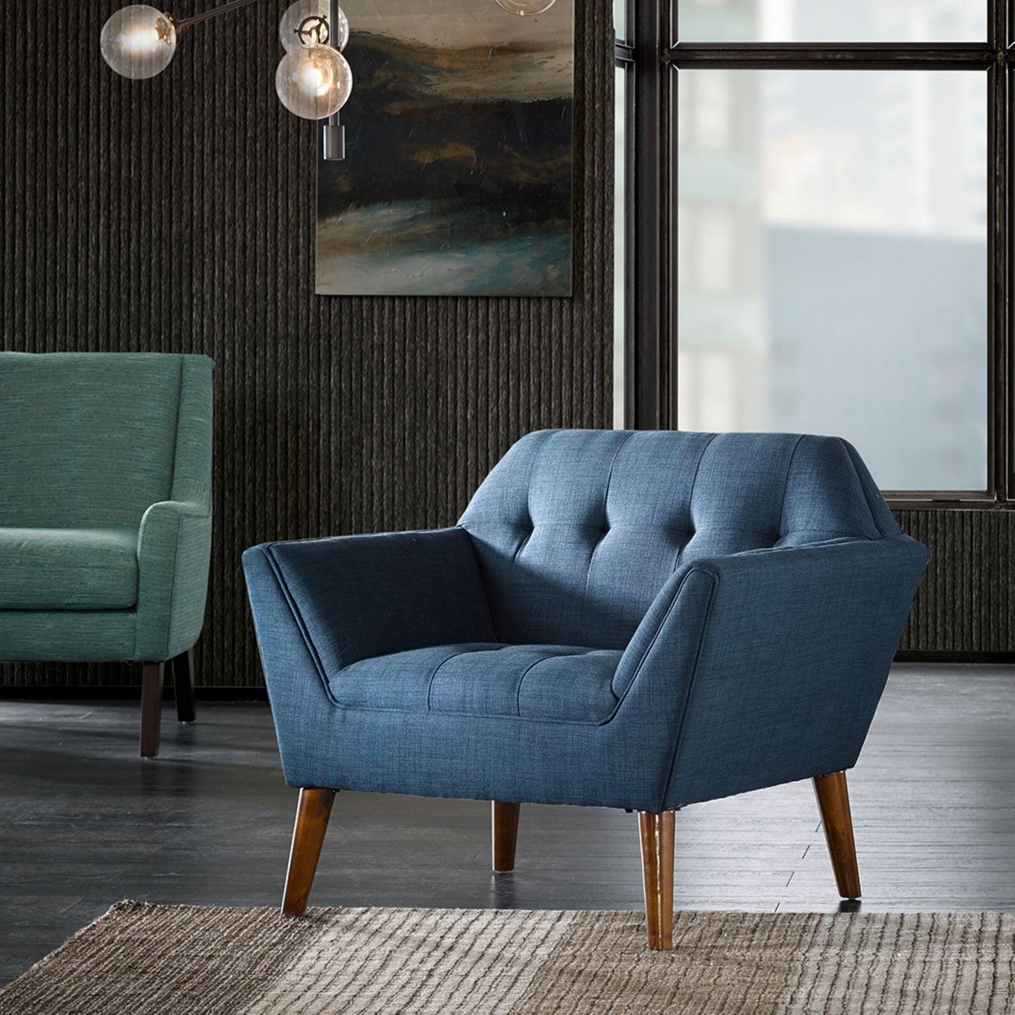 ***Modern Lounge Chair With Button Tufting