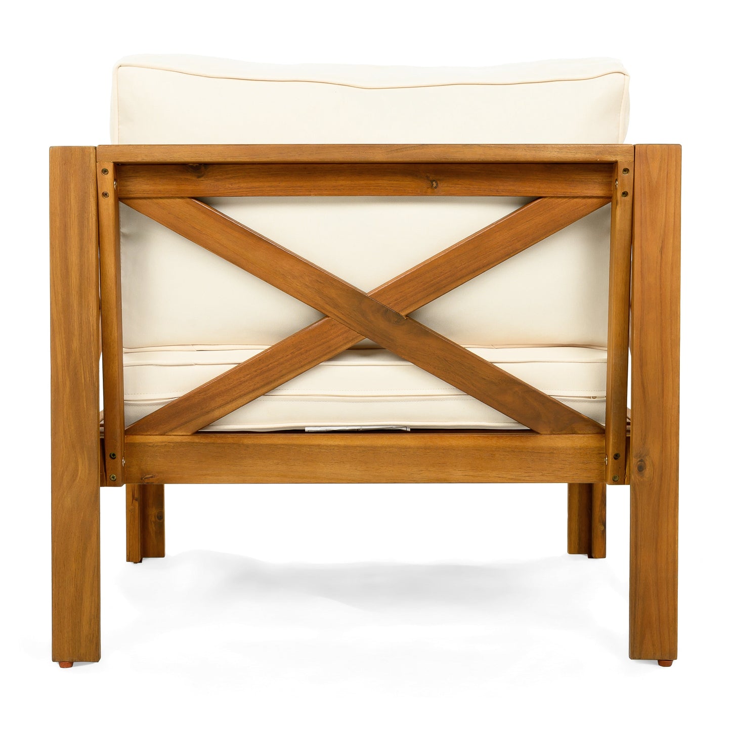 Patio Conversation Set Modern Acacia Wood Teak Finish 2 Armchairs and Table